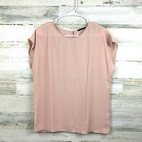 Halogen Womens Small Pink Lightweight Short Sleeve Pullover Blouse Top Work NEW - Picture 1 of 5